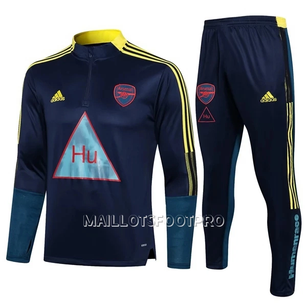 Arsenal Ensemble Sweat d'Entraînement Enfant Quart-Zip 22-23 Bleu Jaune