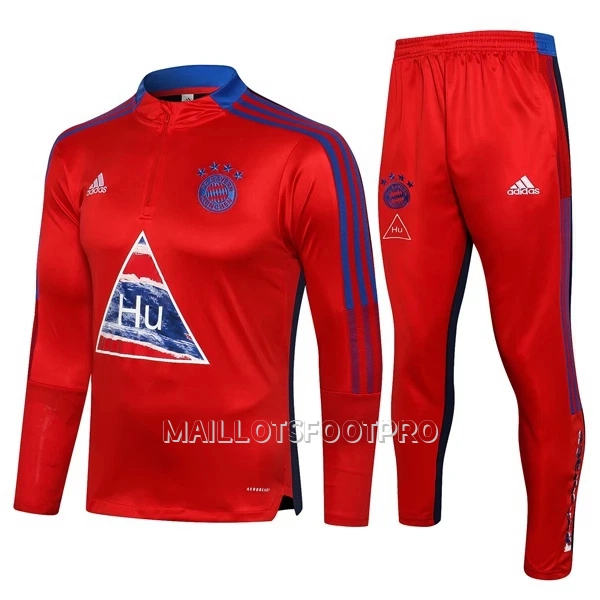 FC Bayern Munich Ensemble Sweat d'Entraînement Enfant Quart-Zip 22-23 Bleu Rouge