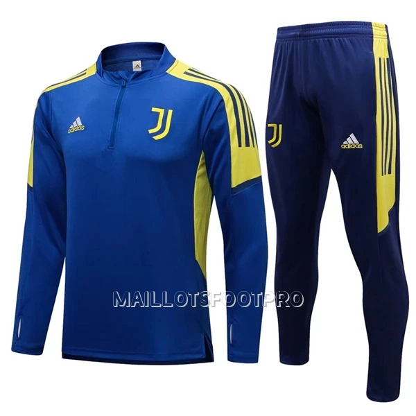 Juventus Champions League Ensemble Sweat d'Entraînement Homme Quart-Zip 22-23 Bleu Jaune