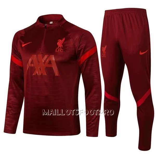 Liverpool Ensemble Sweat d'Entraînement Enfant Quart-Zip 22-23 Rouge