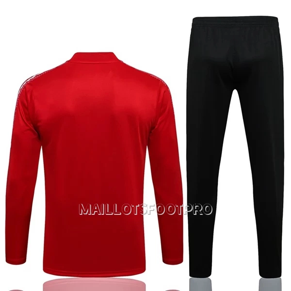 Manchester United Champions League Ensemble Sweat d'Entraînement Homme Quart-Zip 22-23 Rouge Blanc