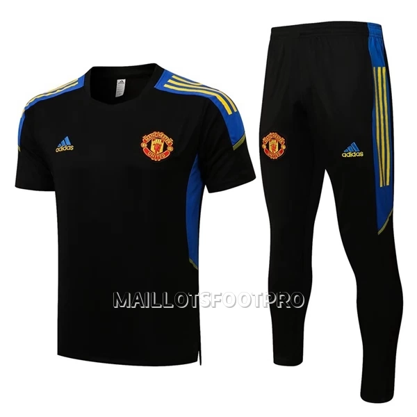 Manchester United Champions League Maillot d'Entraînement Homme 22-23 Noir Jaune