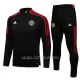 Manchester United Ensemble Sweat d'Entraînement Enfant Quart-Zip 22-23 Noir Rouge