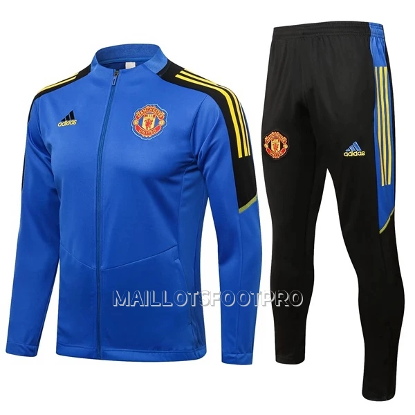 Manchester United Ensemble Vestes d'Entraînement Enfant 22-23 Bleue