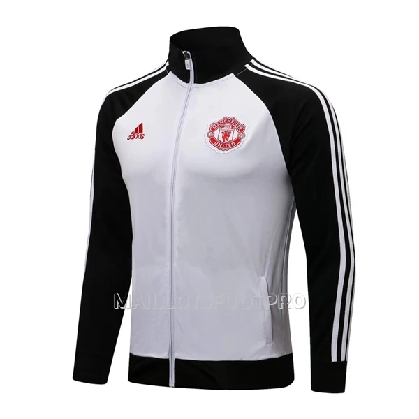 Manchester United Ensemble Vestes d'Entraînement Homme 22-23 Blanche Noire