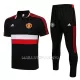 Manchester United Polo d'Entraînement Homme 22-23 Noir Rouge Blanc