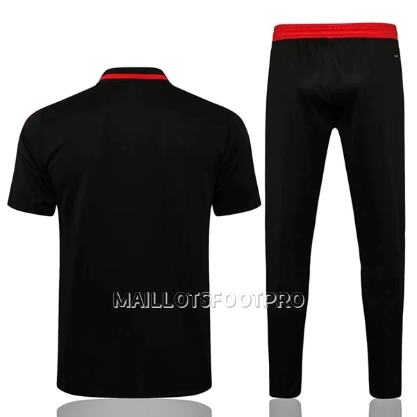 Manchester United Polo d'Entraînement Homme 22-23 Noir Rouge Noir