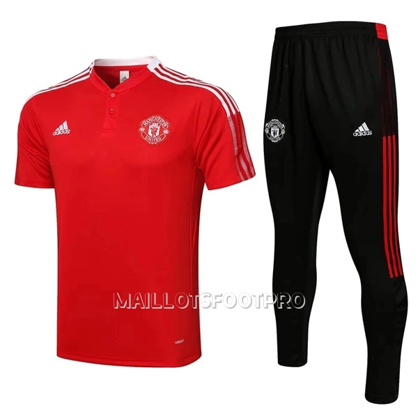 Manchester United Polo d'Entraînement Homme 22-23 Rouge Blanc