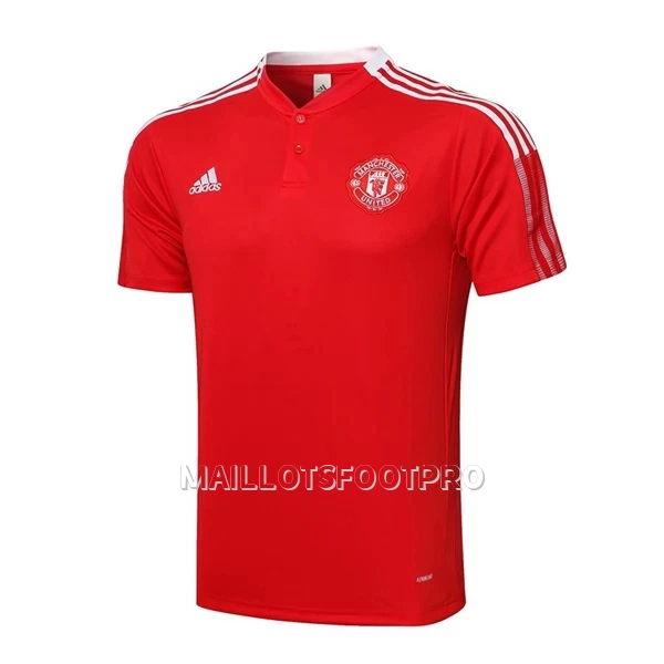 Manchester United Polo d'Entraînement Homme 22-23 Rouge Blanc