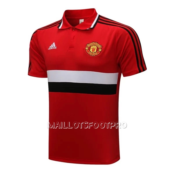 Manchester United Polo d'Entraînement Homme 22-23 Rouge Noir Blanc