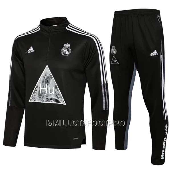 Real Madrid Ensemble Sweat d'Entraînement Enfant Quart-Zip 22-23 Noire