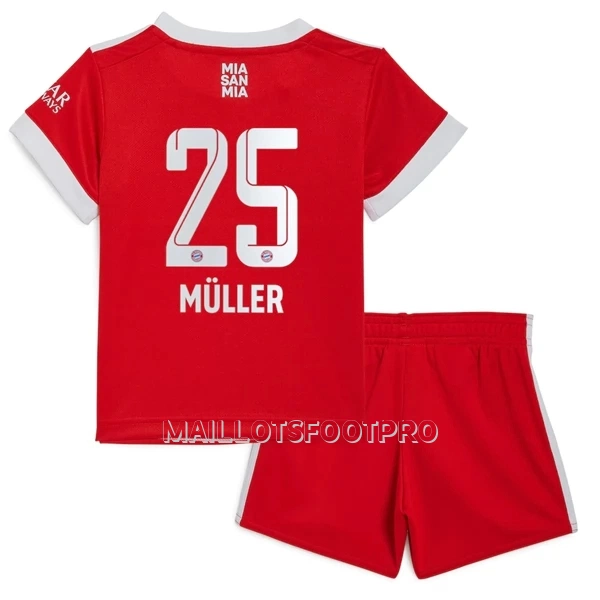 Maillot FC Bayern Munich Muller 25 Enfant Domicile 2022-23