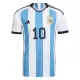 Maillot Argentine Messi 10 Homme Domicile Coupe du Monde 2022