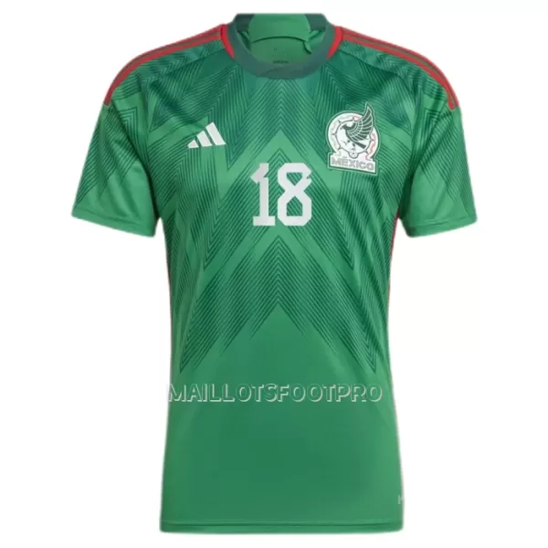 Maillot Mexique A.GUARDADO 18 Homme Domicile Coupe du Monde 2022