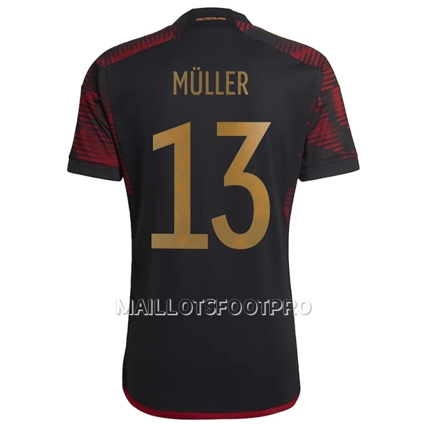 Maillot Allemagne Muller 13 Homme Extérieur Coupe du Monde 2022