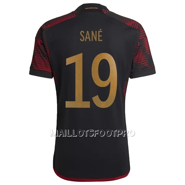 Maillot Allemagne Sane 19 Homme Extérieur Coupe du Monde 2022