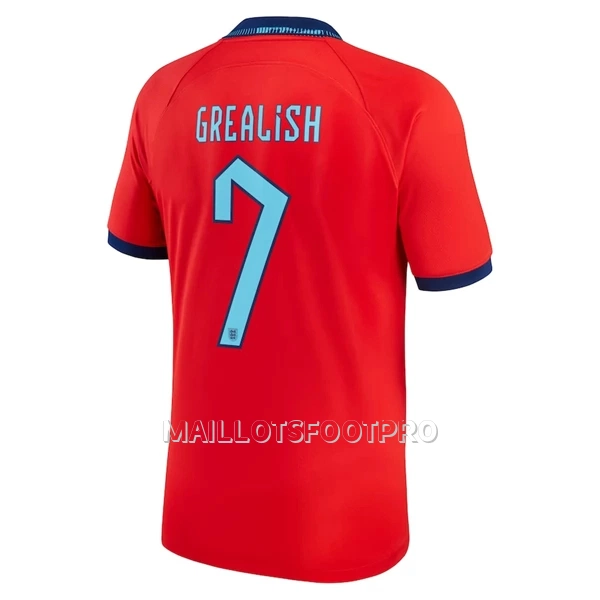 Maillot Angleterre Grealish 7 Homme Extérieur Coupe du Monde 2022