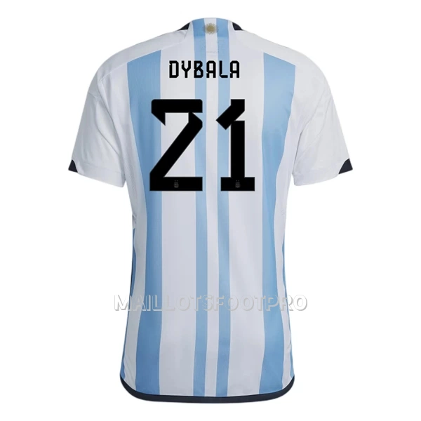 Maillot Argentine Dybala 21 Homme Domicile Coupe du Monde 2022