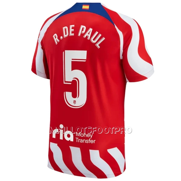 Maillot Atlético Madrid R. De Paul 5 Homme Domicile 2022-23