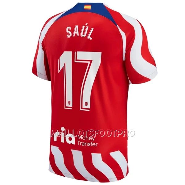 Maillot Atlético Madrid Saul 17 Homme Domicile 2022-23