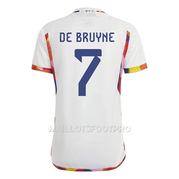 Maillot Belgique De Bruyne 7 Homme Extérieur Coupe du Monde 2022