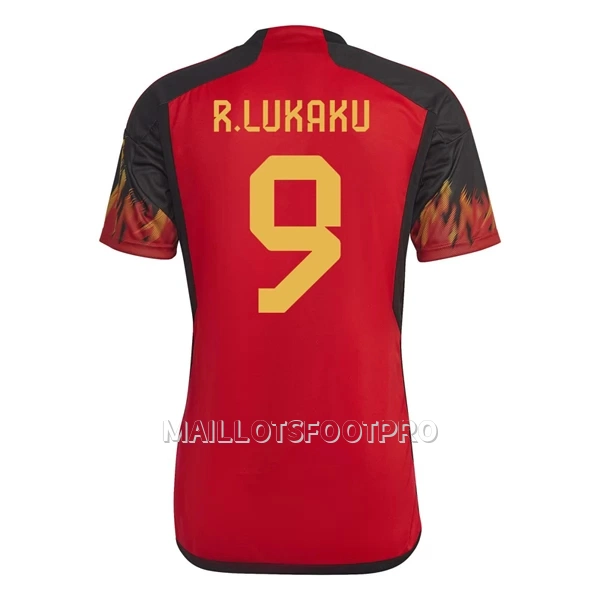 Maillot Belgique Lukaku 9 Homme Domicile Coupe du Monde 2022