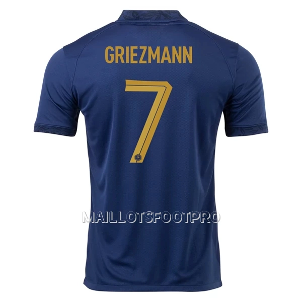 Maillot France Griezmann 7 Homme Domicile Coupe du Monde 2022