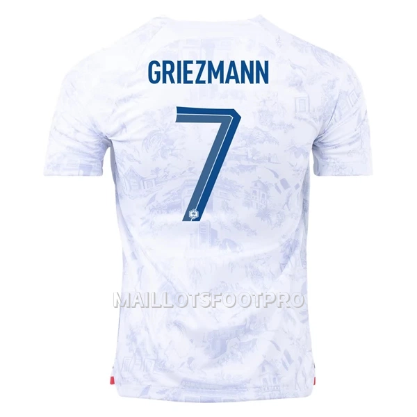 Maillot France Griezmann 7 Homme Extérieur Coupe du Monde 2022