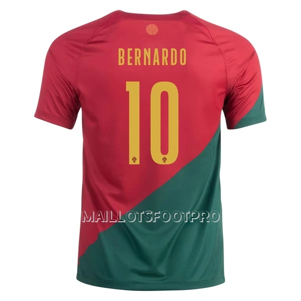 Maillot Portugal Bernardo 10 Homme Domicile Coupe du Monde 2022