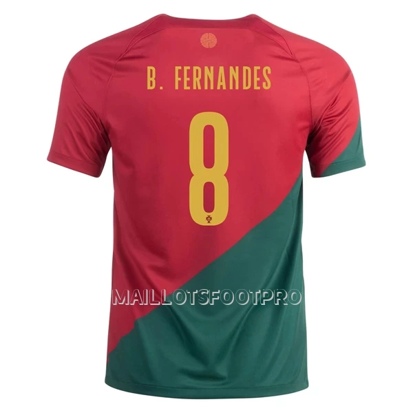 Maillot Portugal Bruno Fernandes 8 Homme Domicile Coupe du Monde 2022