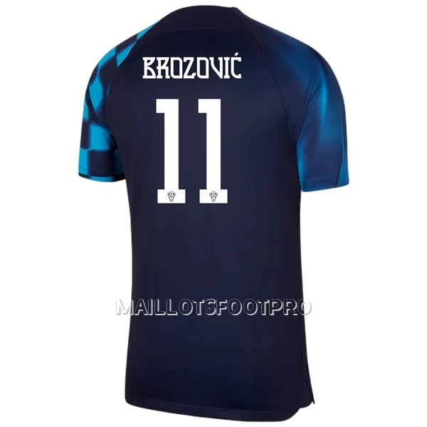 Maillot Croatie Brozovic 11 Homme Extérieur Coupe du Monde 2022