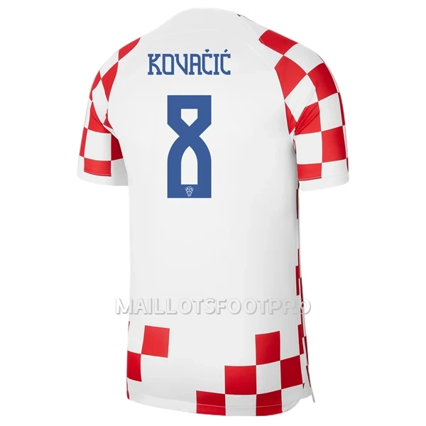 Maillot Croatie Kovacic 8 Homme Domicile Coupe du Monde 2022