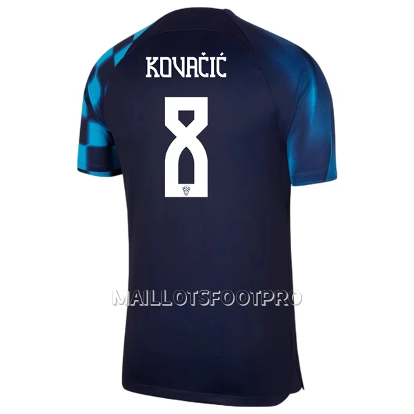 Maillot Croatie Kovacic 8 Homme Extérieur Coupe du Monde 2022