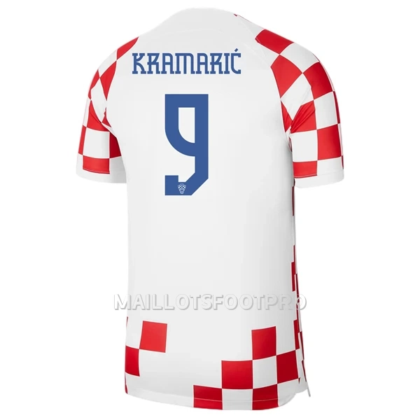 Maillot Croatie Kramaric 9 Homme Domicile Coupe du Monde 2022