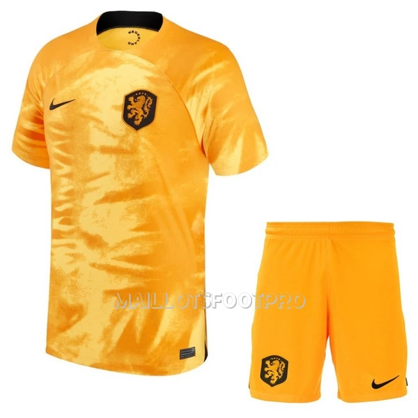 Maillot Pays-Bas Enfant Domicile Coupe du Monde 2022