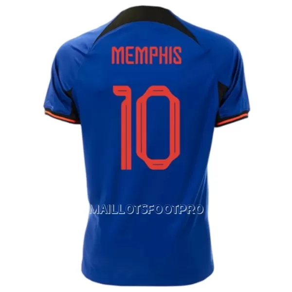 Maillot Pays-Bas Memphis 10 Homme Extérieur Coupe du Monde 2022