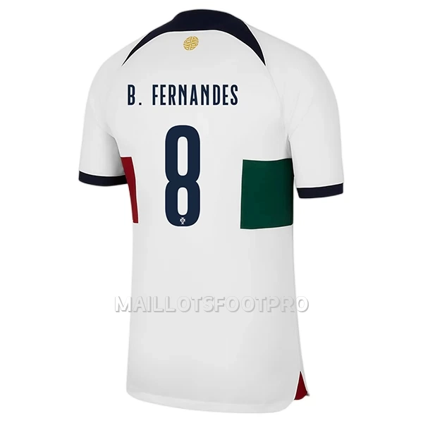 Maillot Portugal Bruno Fernandes 8 Homme Extérieur Coupe du Monde 2022