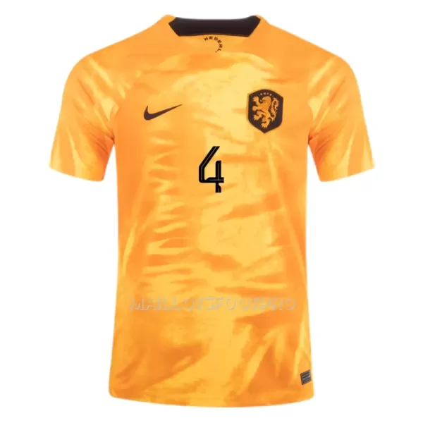 Maillot VIRGIL 4 Pays-Bas Homme Domicile Coupe du Monde 2022