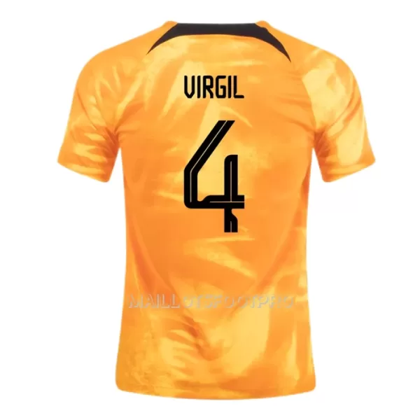 Maillot VIRGIL 4 Pays-Bas Homme Domicile Coupe du Monde 2022