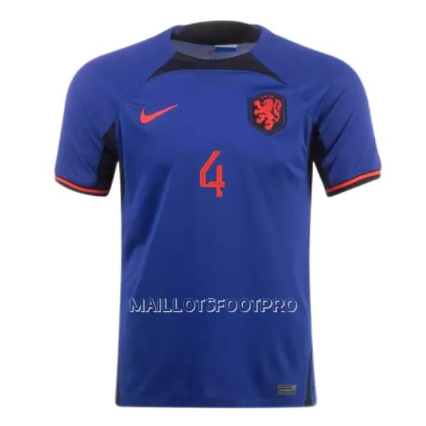 Maillot VIRGIL 4 Pays-Bas Homme Extérieur Coupe du Monde 2022