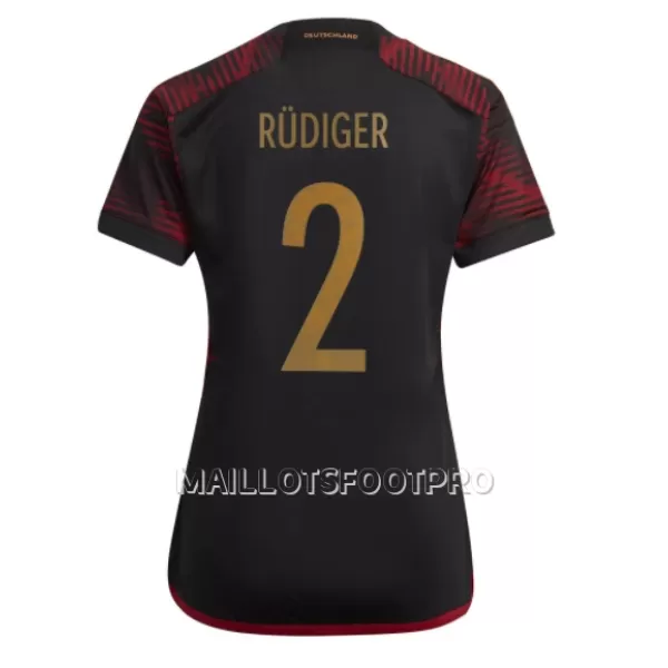 Maillot Allemagne Antonio Rudiger 2 Femme Extérieur Coupe du Monde 2022