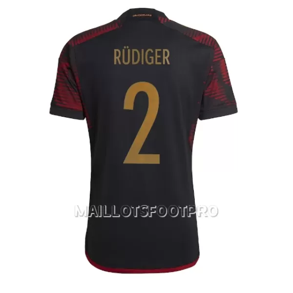 Maillot Allemagne Antonio Rudiger 2 Homme Extérieur Coupe du Monde 2022