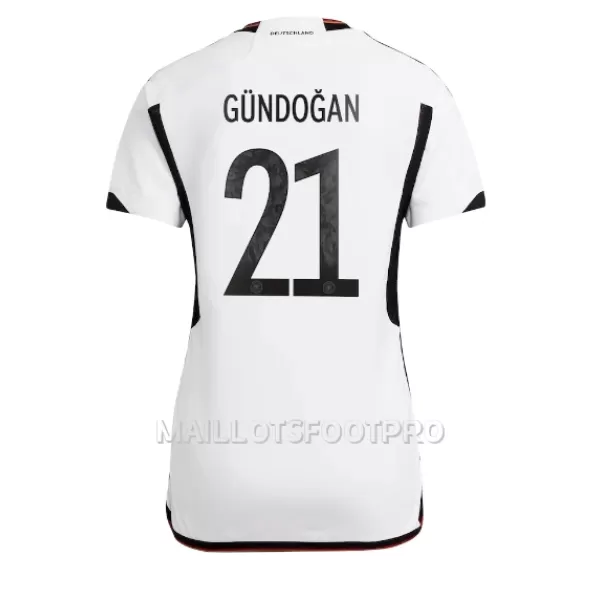 Maillot Allemagne Ilkay Gundogan 21 Femme Domicile Coupe du Monde 2022