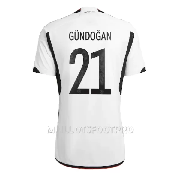 Maillot Allemagne Ilkay Gundogan 21 Homme Domicile Coupe du Monde 2022