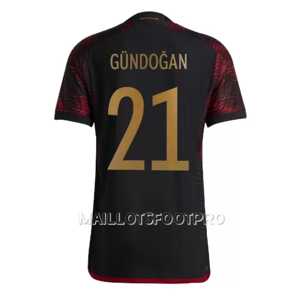 Maillot Allemagne Ilkay Gundogan 21 Homme Extérieur Coupe du Monde 2022