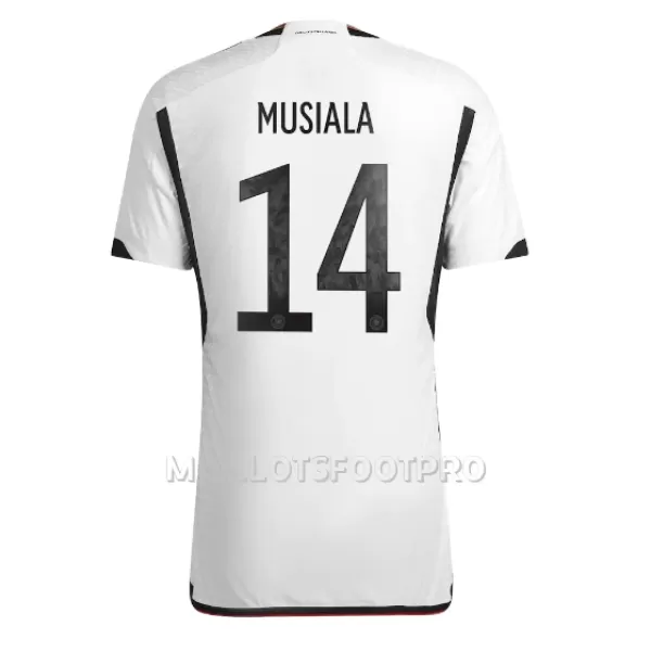 Maillot Allemagne Jamal Musiala 14 Homme Domicile Coupe du Monde 2022