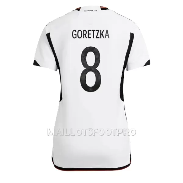 Maillot Allemagne Leon Goretzka 8 Femme Domicile Coupe du Monde 2022