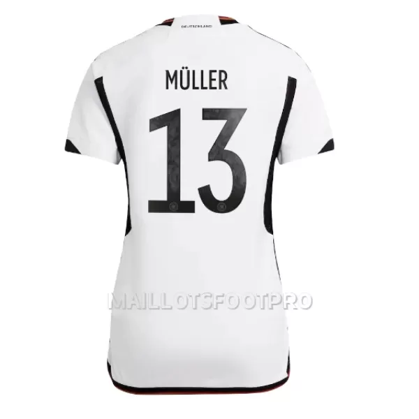 Maillot Allemagne Thomas Muller 13 Femme Domicile Coupe du Monde 2022