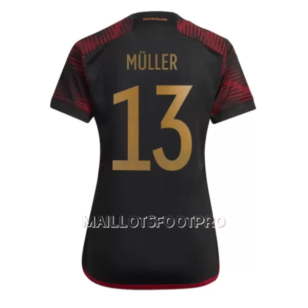 Maillot Allemagne Thomas Muller 13 Femme Extérieur Coupe du Monde 2022