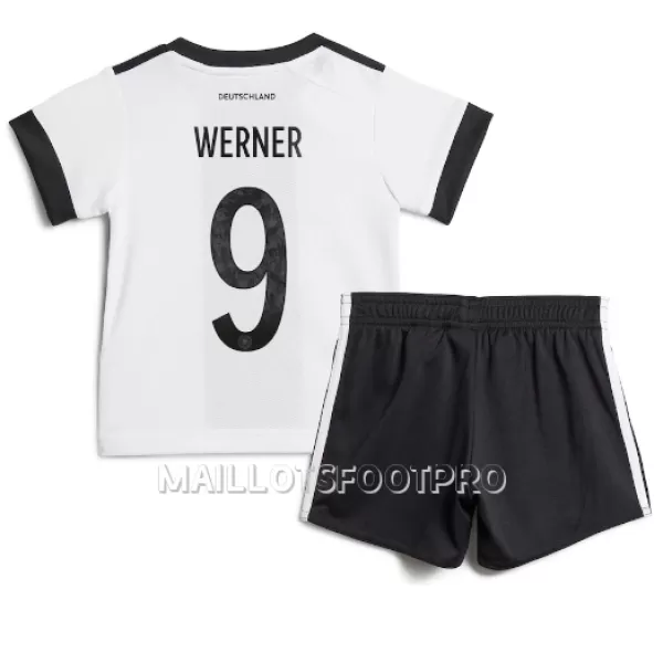 Maillot Allemagne Timo Werner 9 Enfant Domicile Coupe du Monde 2022